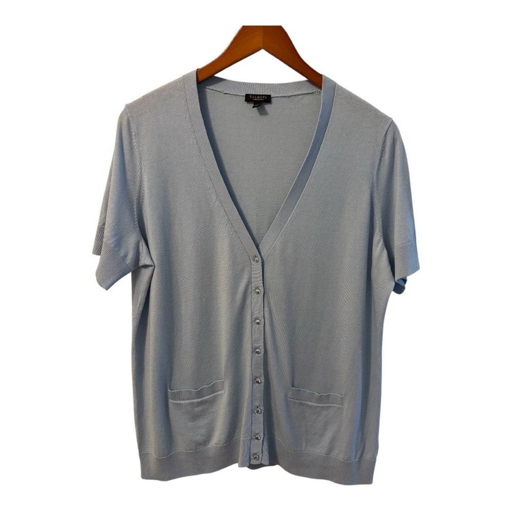 Talbots Soft Blue Knit Cardigan